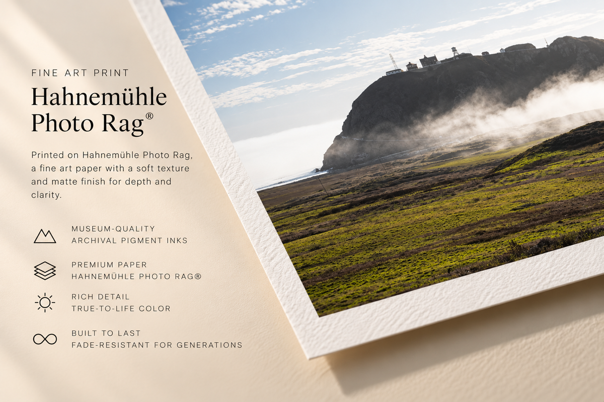 Island Haze fine art print presentation highlighting Hahnemühle Photo Rag